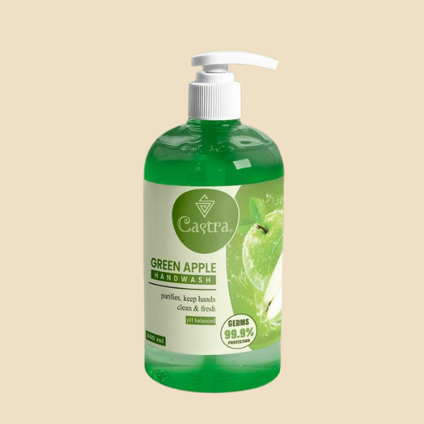 Castra Green Apple Handwash | 99.9% Germ Protection | pH Balanced - 500ml